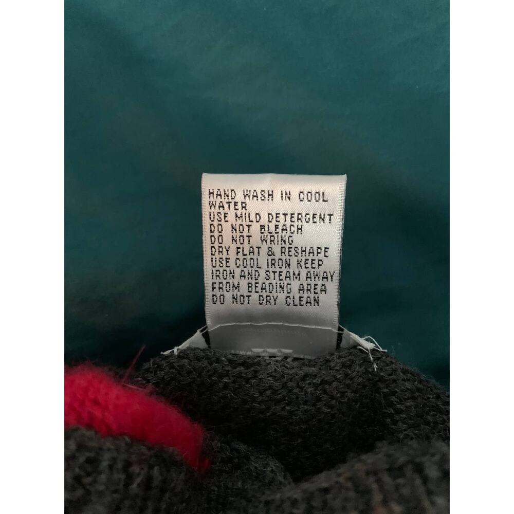 Vintage Cervelle Grey Abstract Angora Blend Mock Turtleneck Sweater XL Colorful - Picture 6 of 6